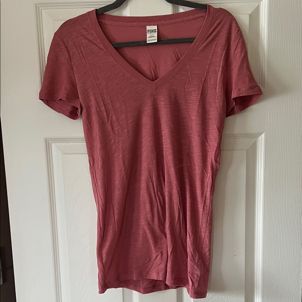PINK Victoria's Secret Rose V-Neck Tee